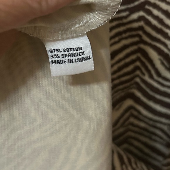 Elizabeth McKay New York Brown Cream Zebra Stripe Button Down Shirt Dress Size 8 - Picture 8 of 8